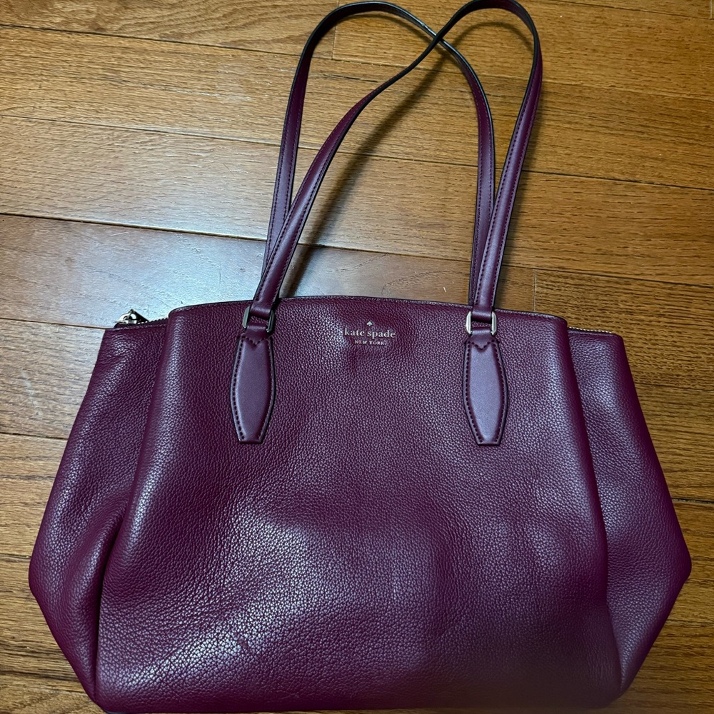 Kate Spade Burgundy Leather Tote Bag